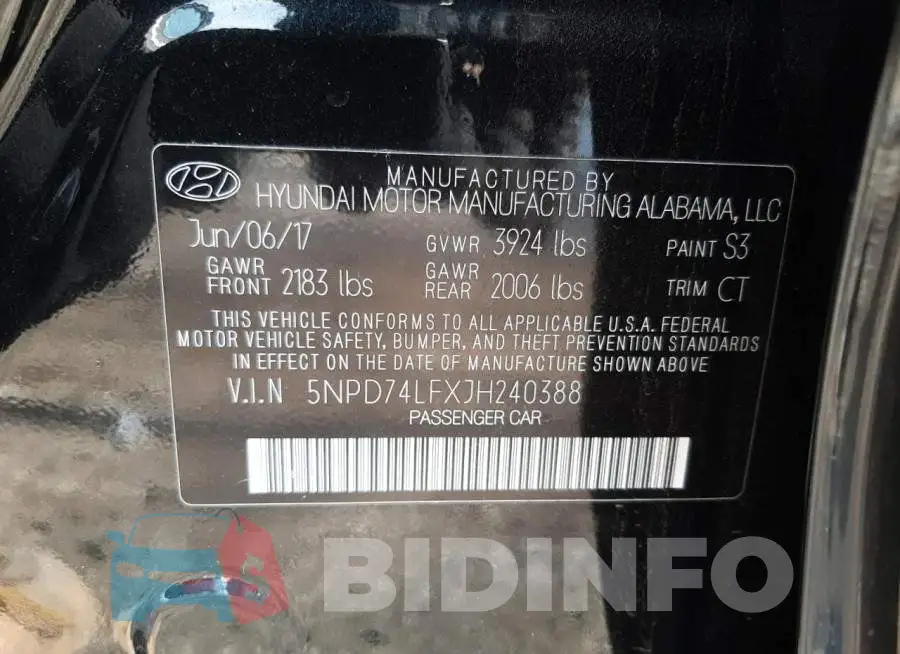 5NPD74LFXJH240388 Photo# 13