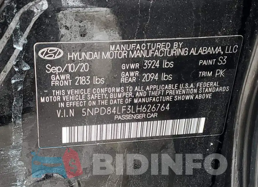 5NPD84LF3LH626764 Photo# 12