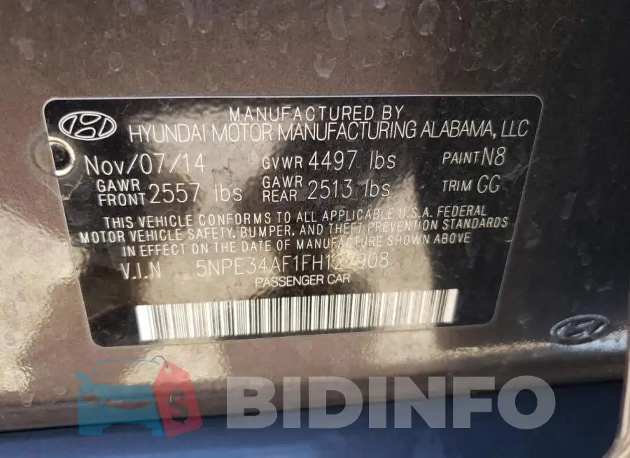 5NPE34AF1FH127908 Photo# 12