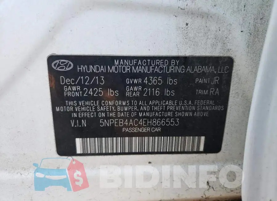 5NPEB4AC4EH866553 Photo# 13