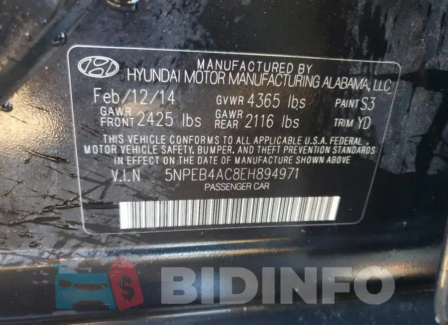 5NPEB4AC8EH894971 Photo# 12