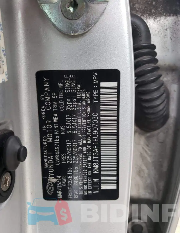 KM8JT3AF1EU907030 Photo# 13