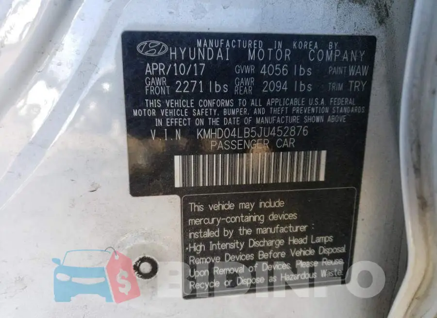 KMHD04LB5JU452876 Photo# 12