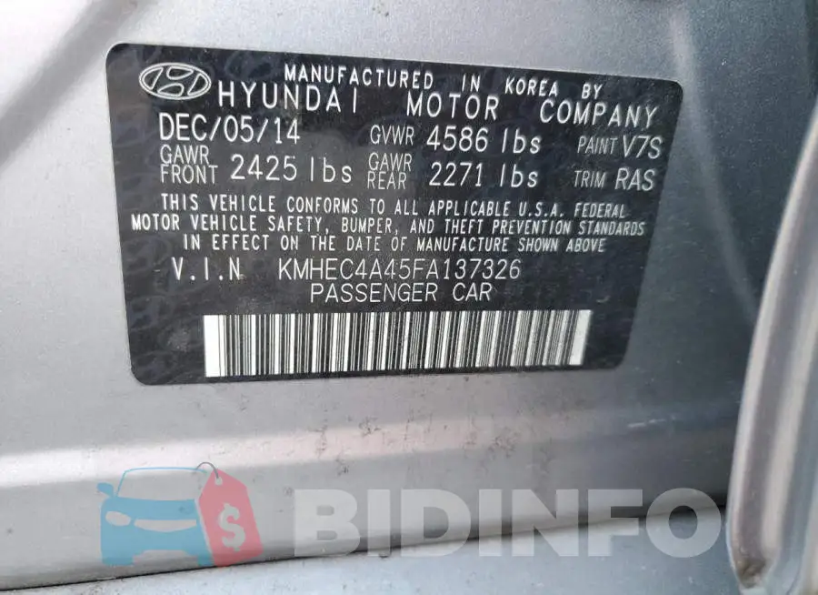 KMHEC4A45FA137326 Photo# 12