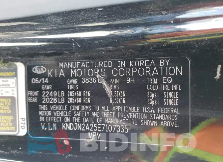 KNDJN2A25E7107335 Photo# 14