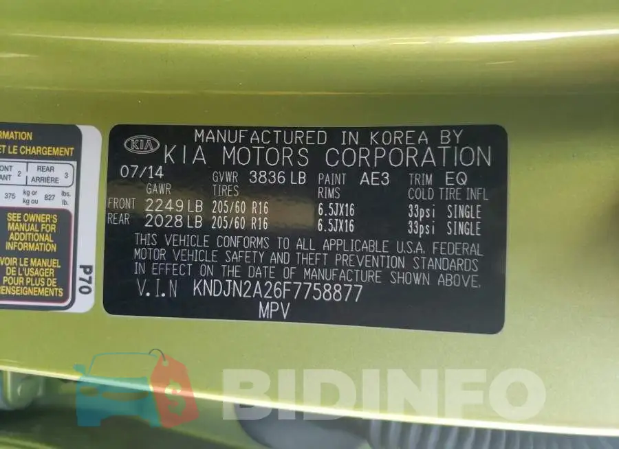 KNDJN2A26F7758877 Photo# 10