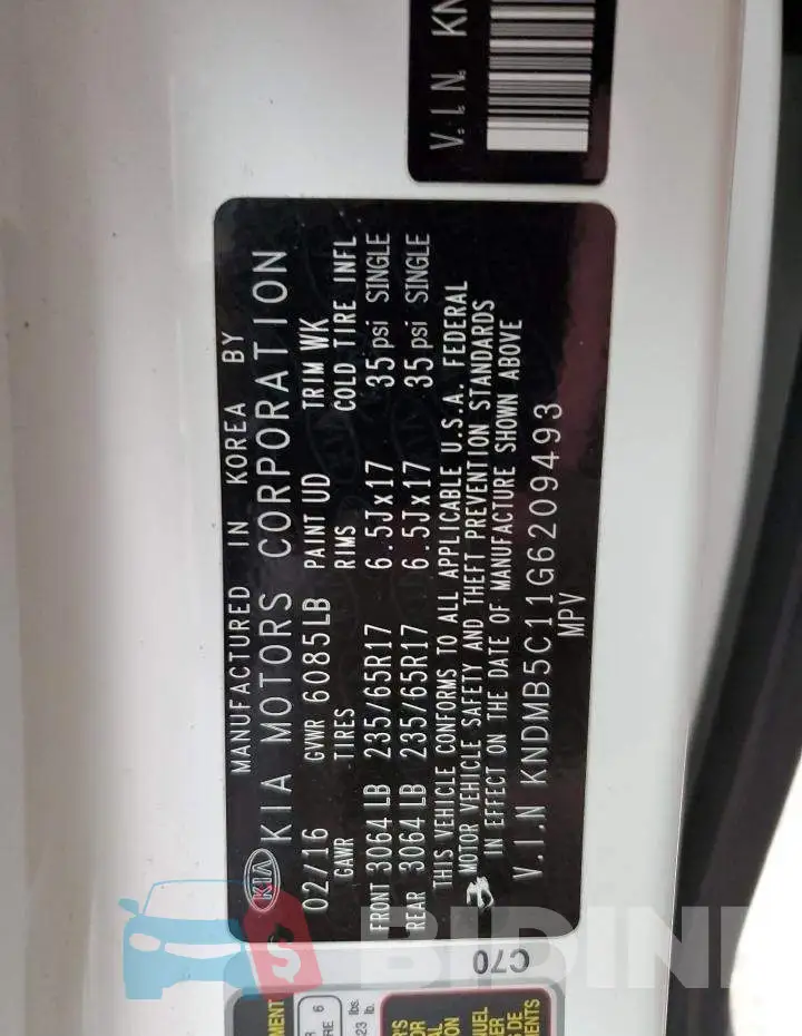 KNDMB5C11G6209493 Photo# 13
