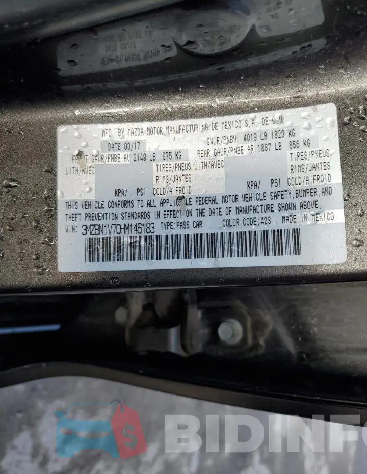 3MZBN1V70HM146183 Photo# 12