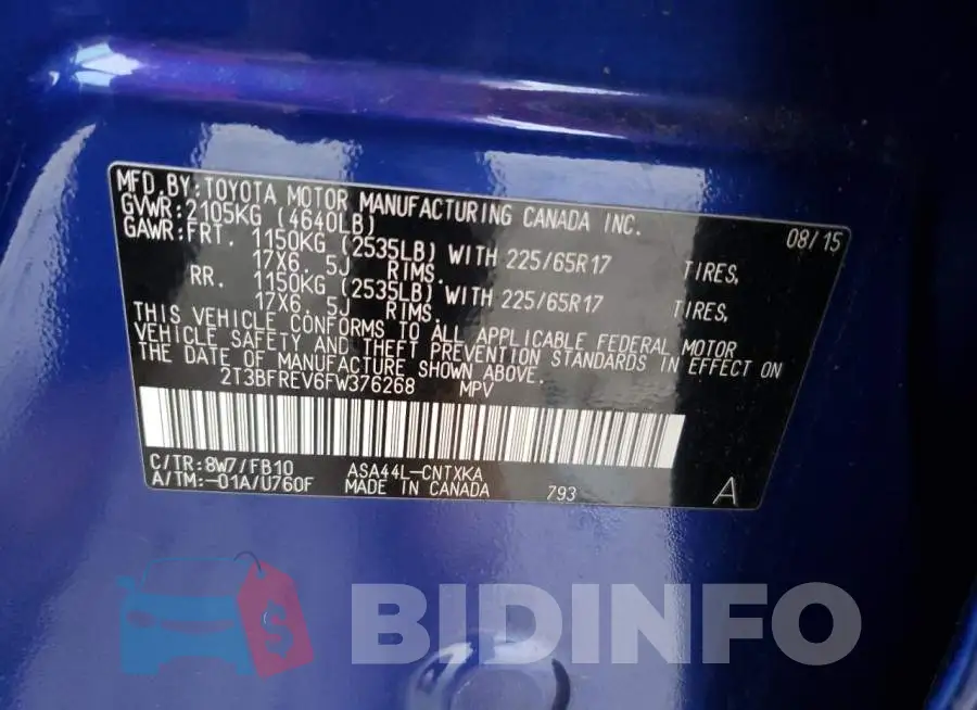 2T3BFREV6FW376268 Photo# 13