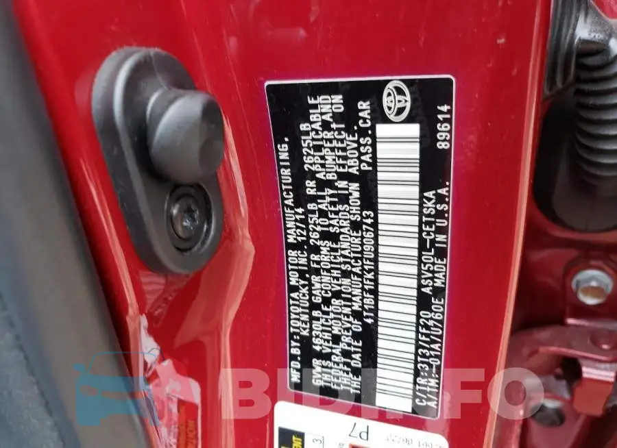 4T1BF1FK1FU906743 Photo# 13