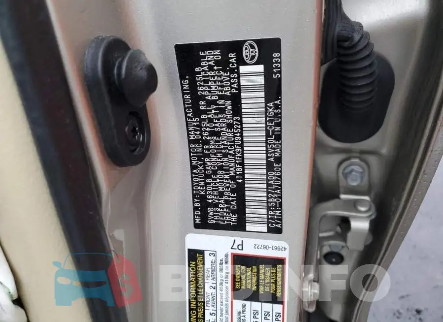 4T1BF1FK9FU945273 Photo# 12