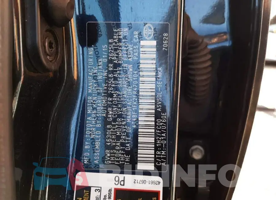 4T4BF1FK2FR470104 Photo# 12