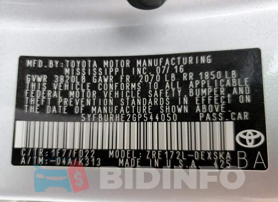 5YFBURHE2GP544050 Photo# 12