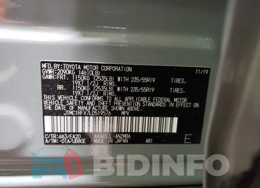 JTMC1RFV7LD519576 Photo# 13