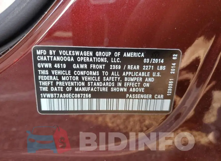 1VWBT7A30EC087256 Photo# 12