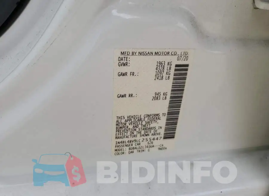 1N4BL4BV9LC255447 Photo# 12