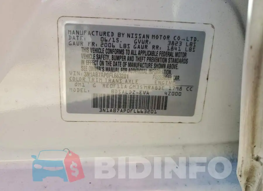 3N1AB7AP0FL663201 Photo# 12