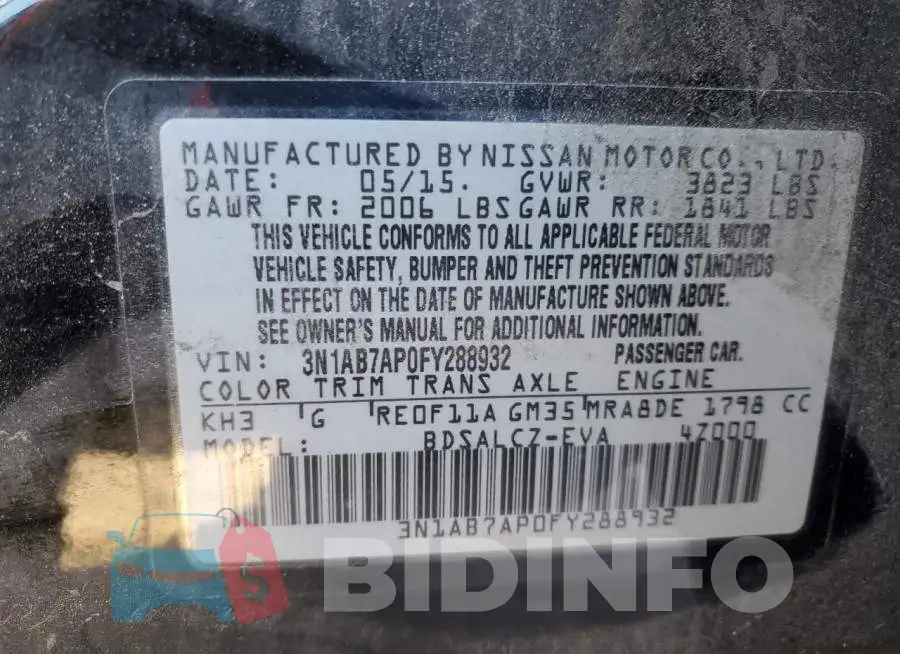 3N1AB7AP0FY288932 Photo# 12