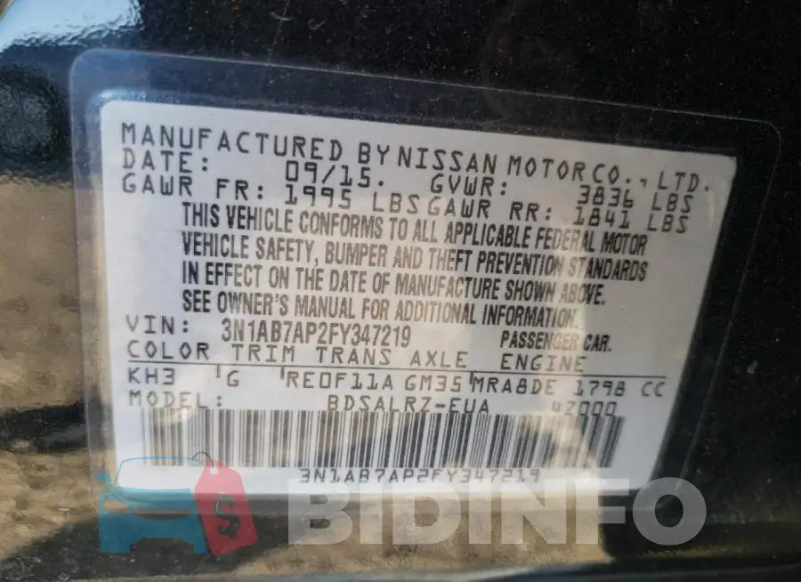3N1AB7AP2FY347219 Photo# 13
