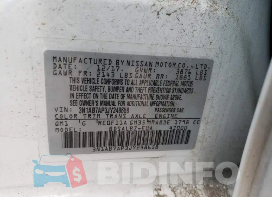3N1AB7AP3JY248658 Photo# 12