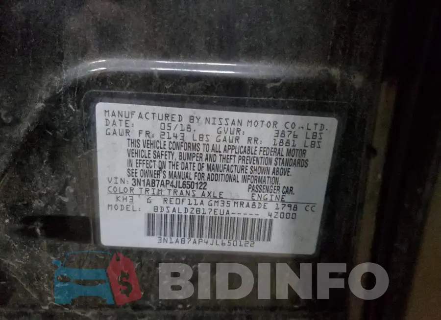3N1AB7AP4JL650122 Photo# 13