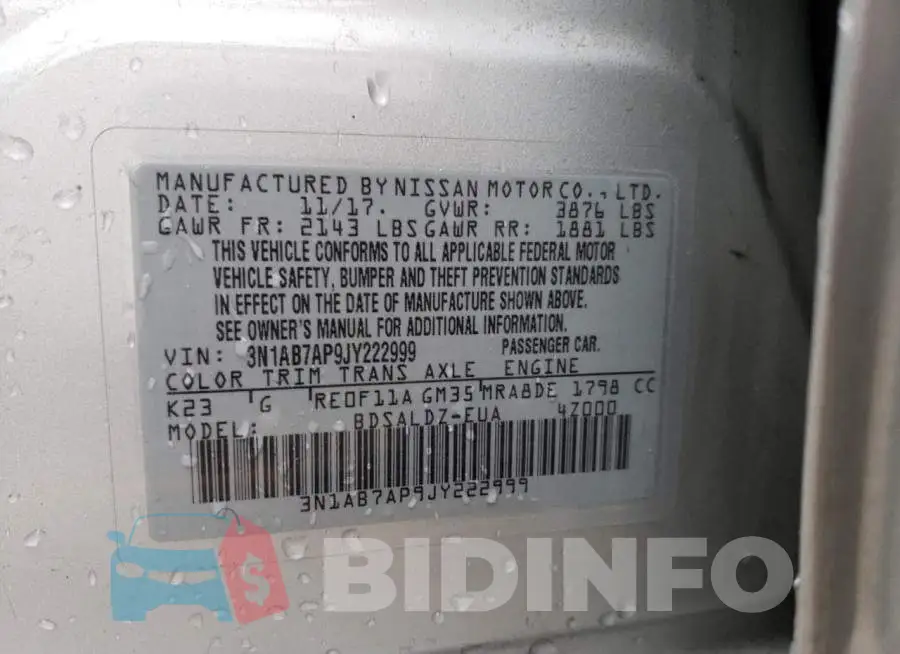 3N1AB7AP9JY222999 Photo# 12