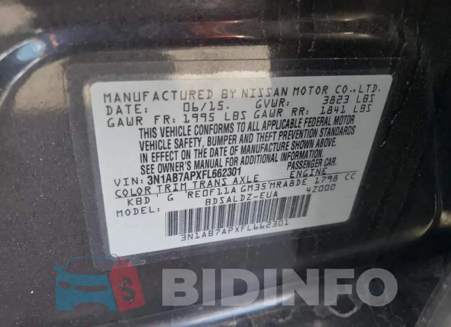 3N1AB7APXFL662301 Photo# 12