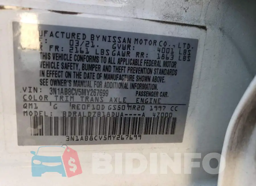 3N1AB8CV5MY267699 Photo# 10