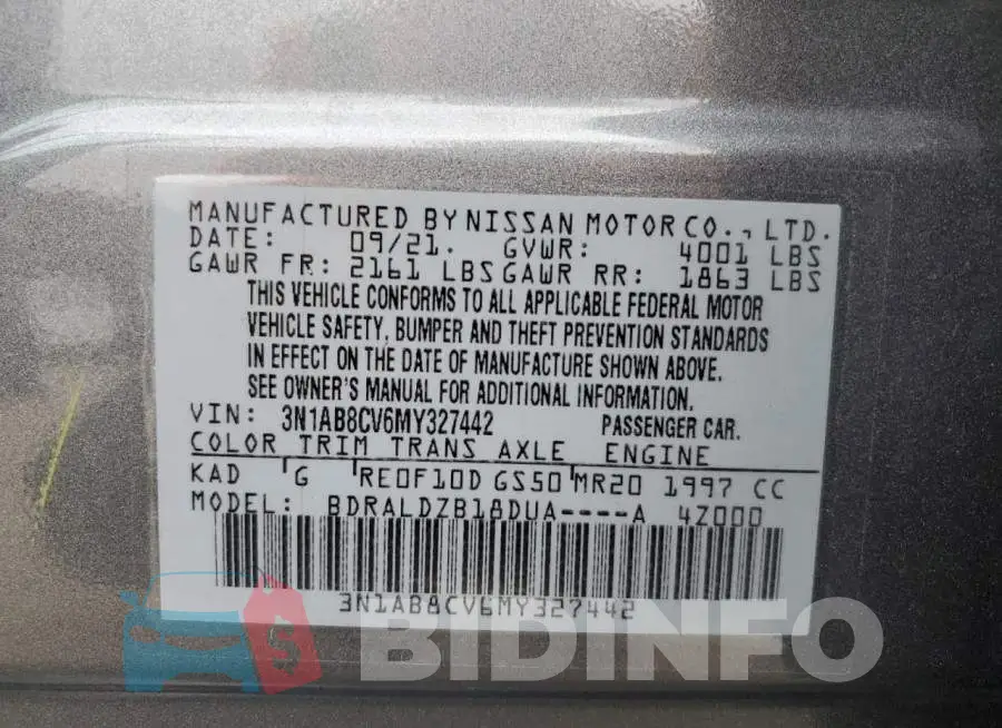 3N1AB8CV6MY327442 Photo# 12