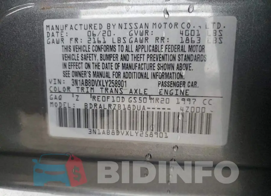 3N1AB8DVXLY258901 Photo# 12