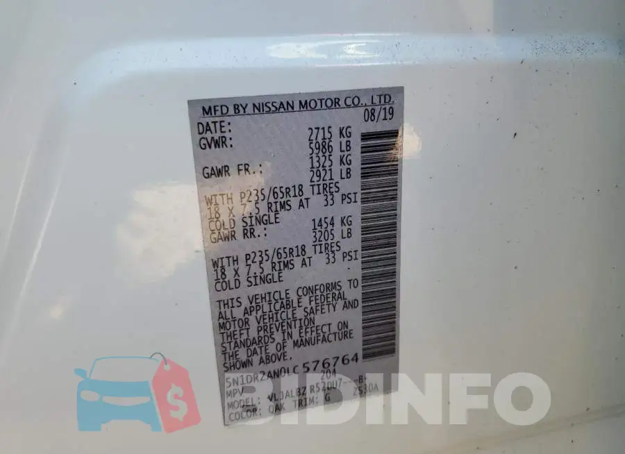 5N1DR2AN0LC576764 Photo# 10