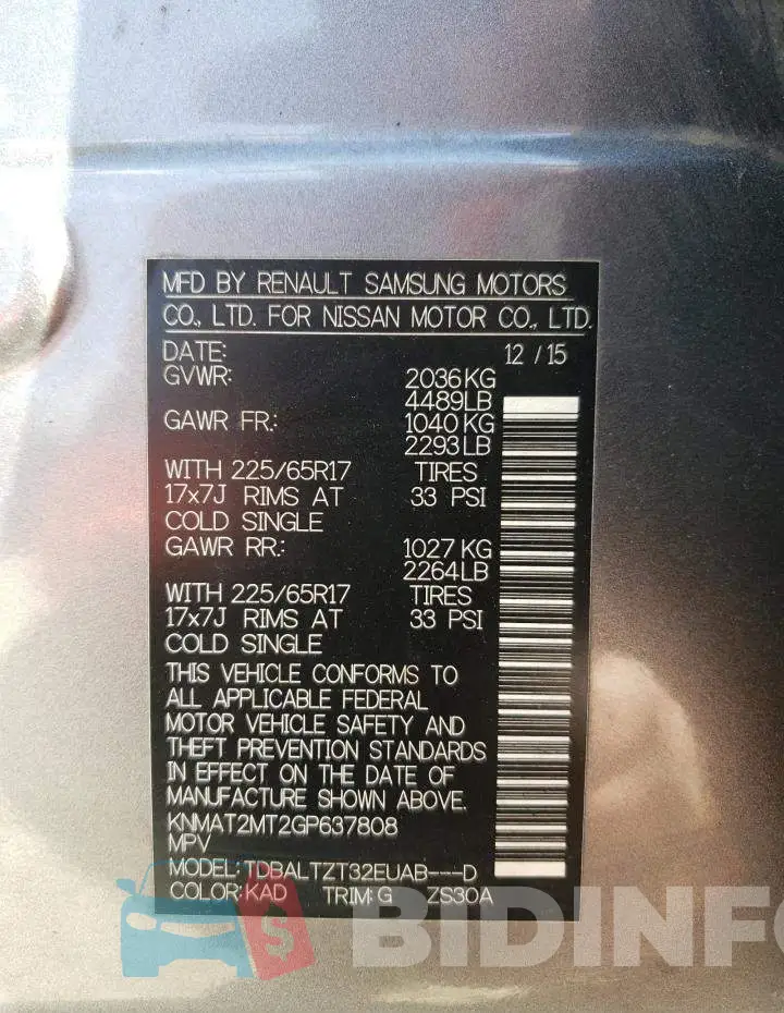 KNMAT2MT2GP637808 Photo# 13