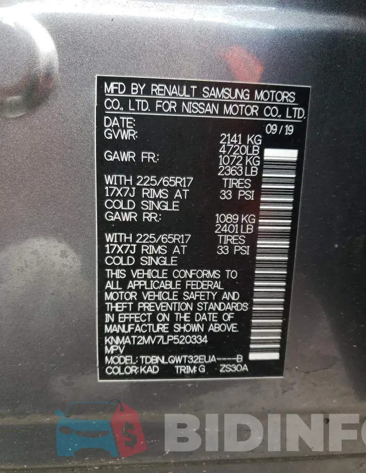 KNMAT2MV7LP520334 Photo# 14