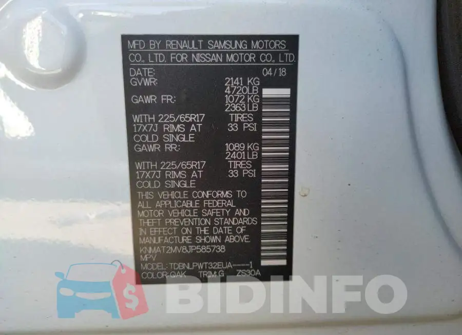 KNMAT2MV8JP585738 Photo# 13
