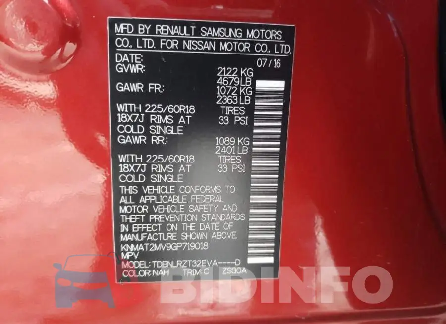 KNMAT2MV9GP719018 Photo# 13