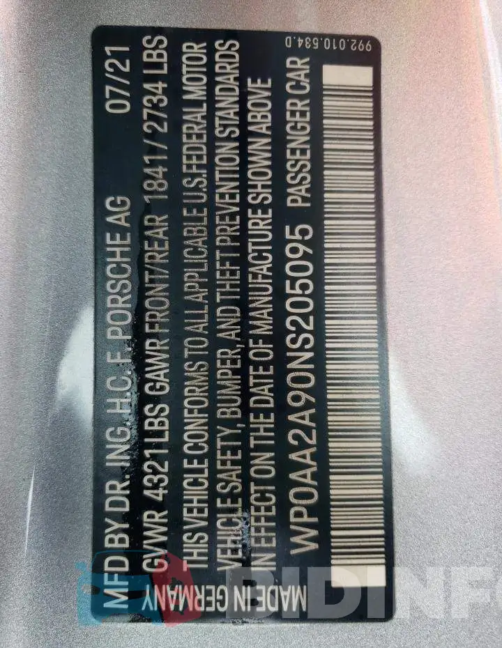 WP0AA2A90NS205095 Photo# 12
