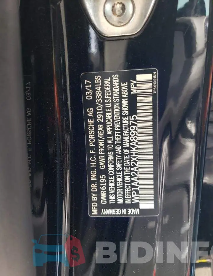 WP1AA2A2XHKA89975 Photo# 13