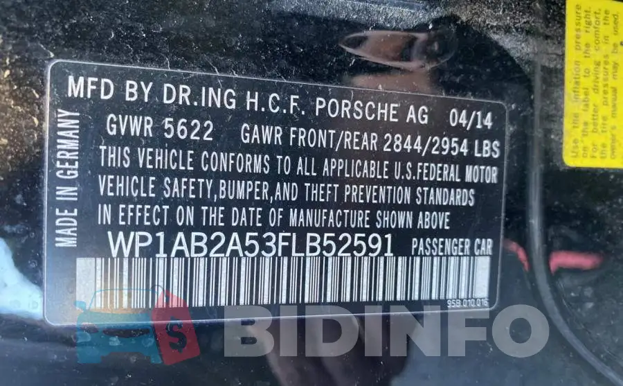 WP1AB2A53FLB52591 Photo# 10