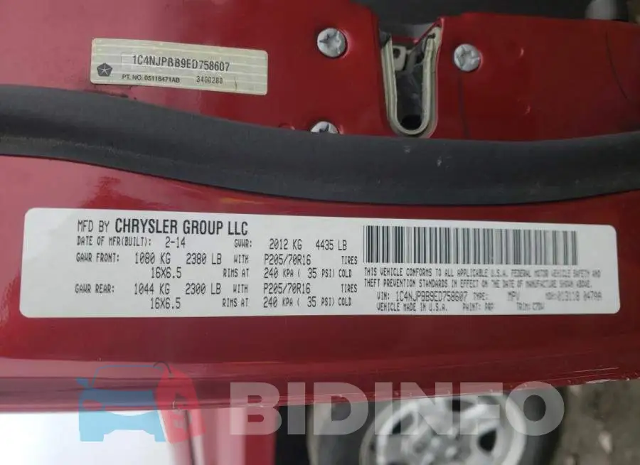 1C4NJPBB9ED758607 Photo# 13