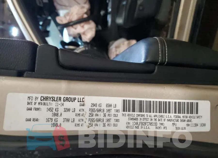 1C4RJFBG9FC705193 Photo# 14