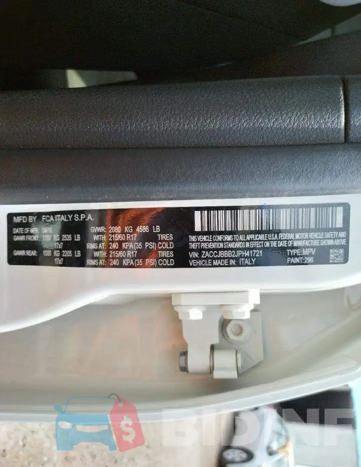 ZACCJBBB2JPH41721 Photo# 10