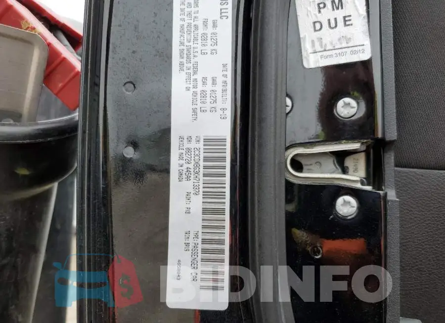 2C3CDXBG3KH713370 Photo# 12