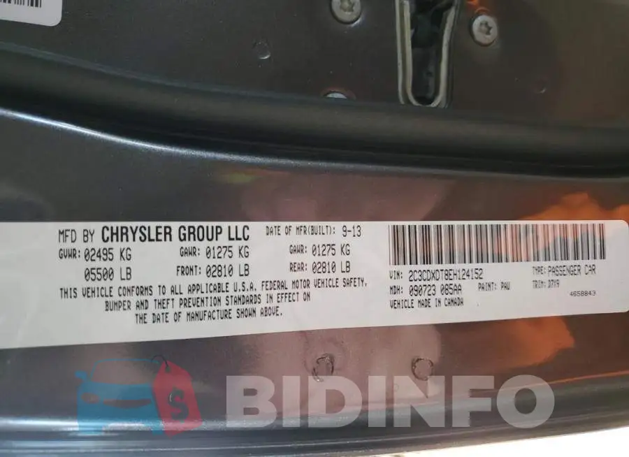 2C3CDXDT8EH124152 Photo# 12