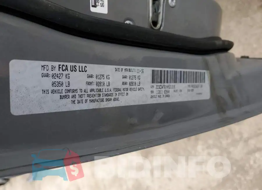 2C3CDXFG1HH521318 Photo# 12