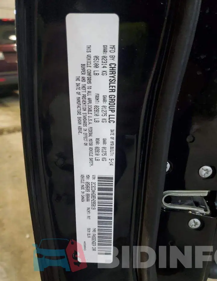 2C3CDXHG8EH295819 Photo# 12