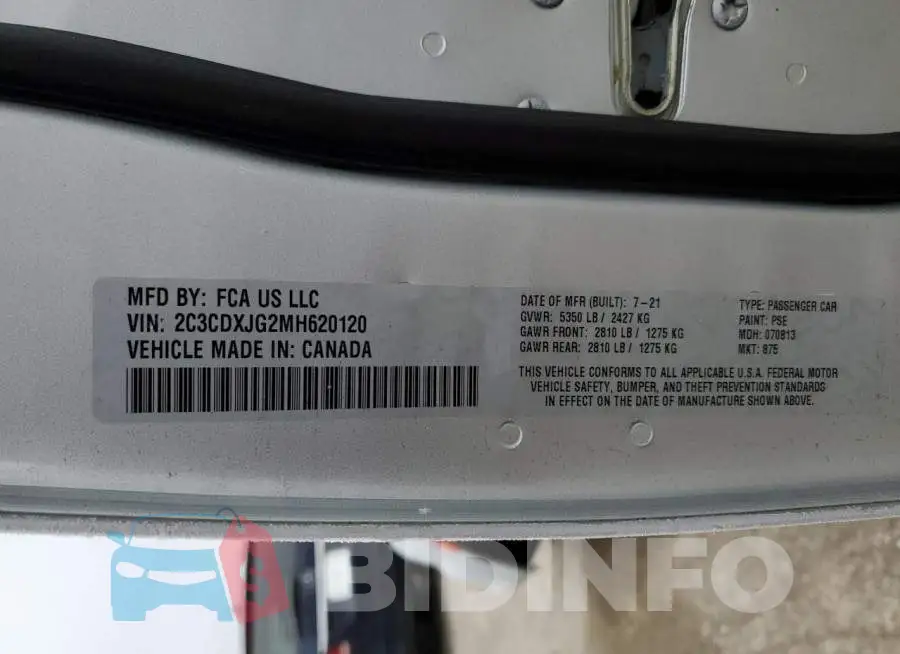 2C3CDXJG2MH620120 Photo# 13