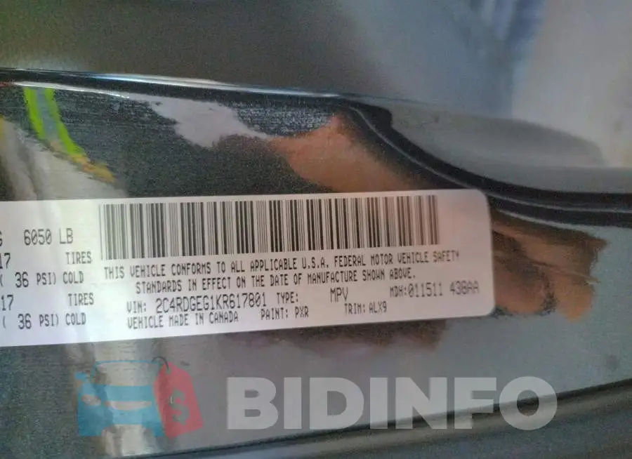 2C4RDGEG1KR617801 Photo# 13