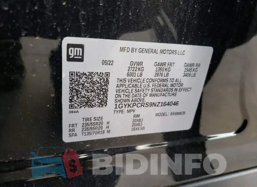 1GYKPCRS9NZ164046 Photo# 12