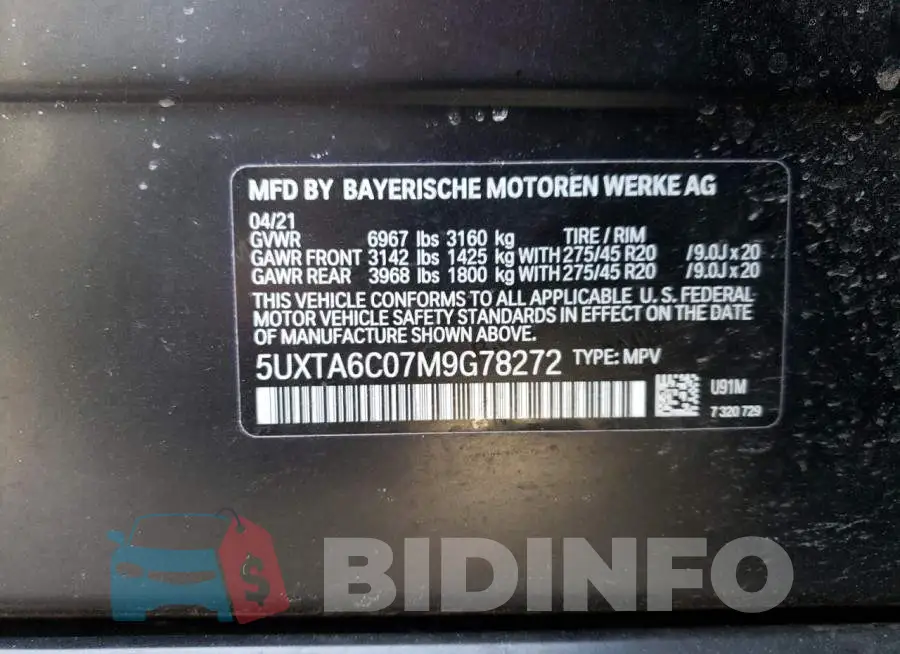 5UXTA6C07M9G78272 Photo# 13