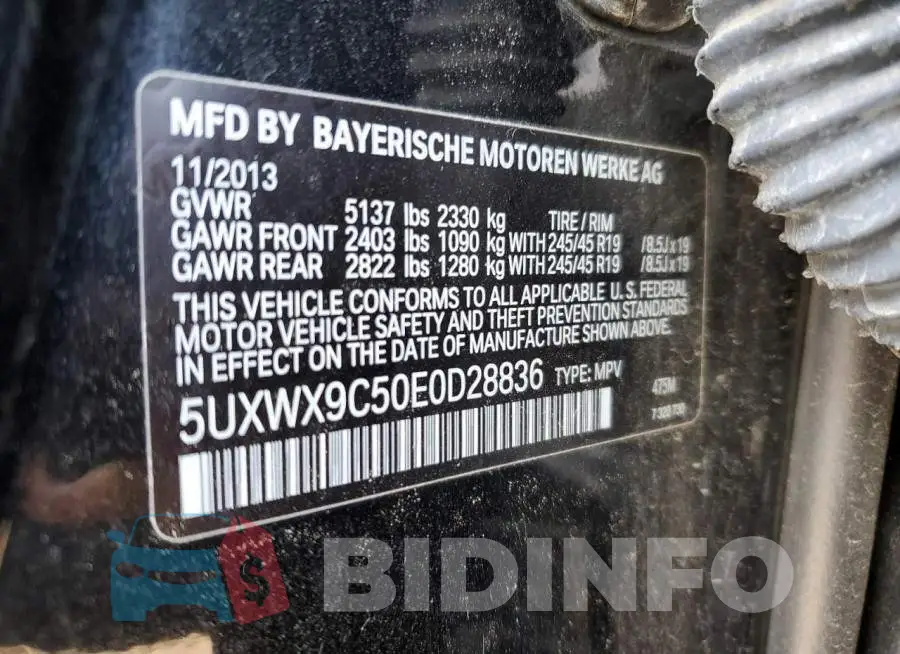 5UXWX9C50E0D28836 Photo# 13